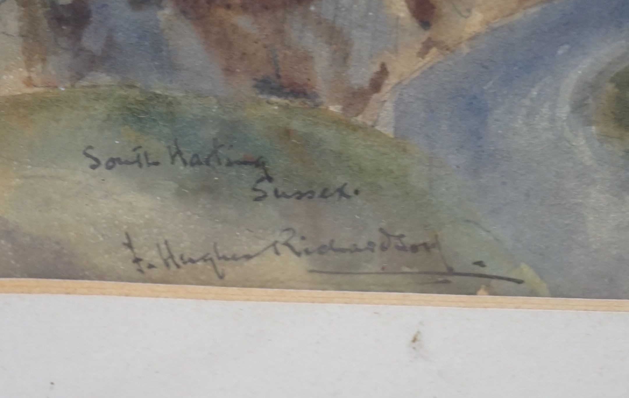 H. Hughes Richardson, watercolour, South Harting, Sussex, 20 x 32cm